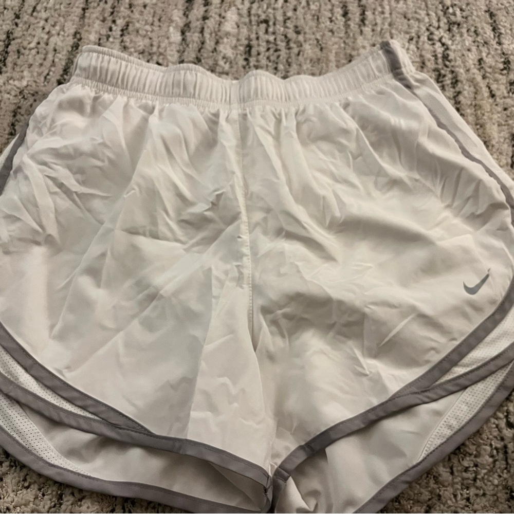 Nike White and Gray Athletic Shorts Lightweight Performance